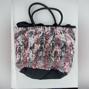 Victoria’s Secret Silver and Pink Sequin Tote Bag